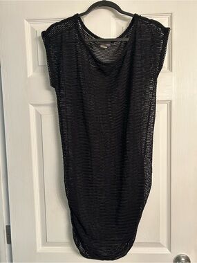Jordan Taylor Black Mesh Beach Coverup